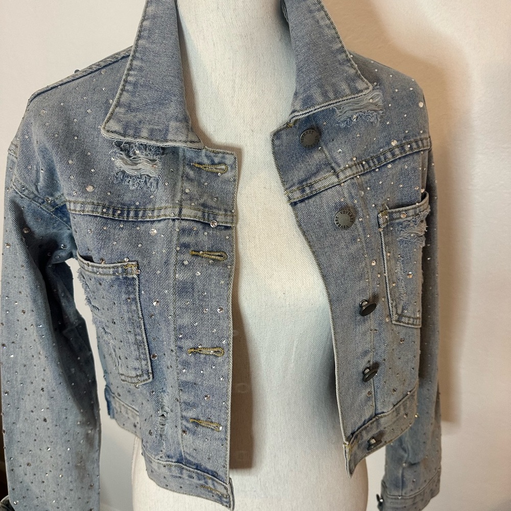 Glitter small size denim jacket brand new condition